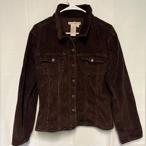 Vintage Corduroy Jean Jacket Brown Women’s XL Y2K Eclectic Retro 70s Style